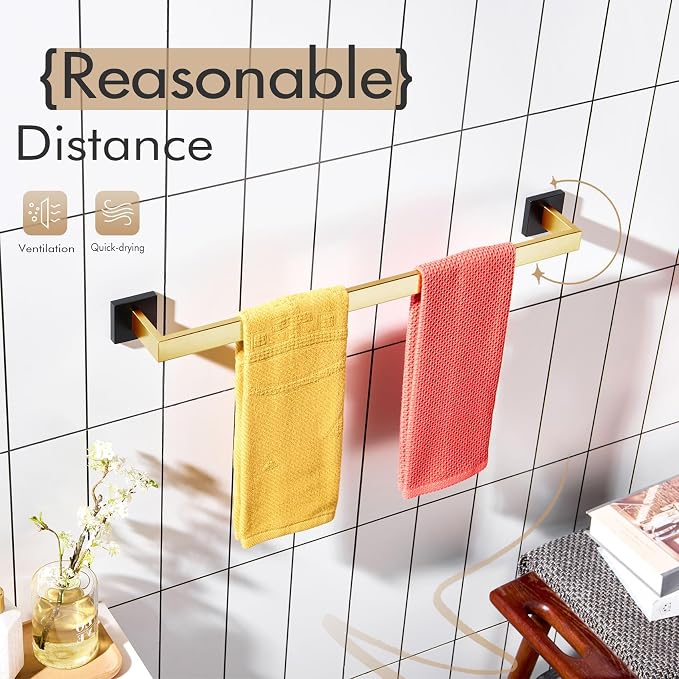 KOKOSIRI 24-Inch Towel Bars for Bathroom Wall Mounted Kitchen Towel Rack Holder - Image 8