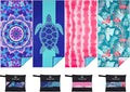 4 Pack Microfiber Thin Lightweight Beach Towel Oversized 71x32 Extra Large Sand by Qinqinamu