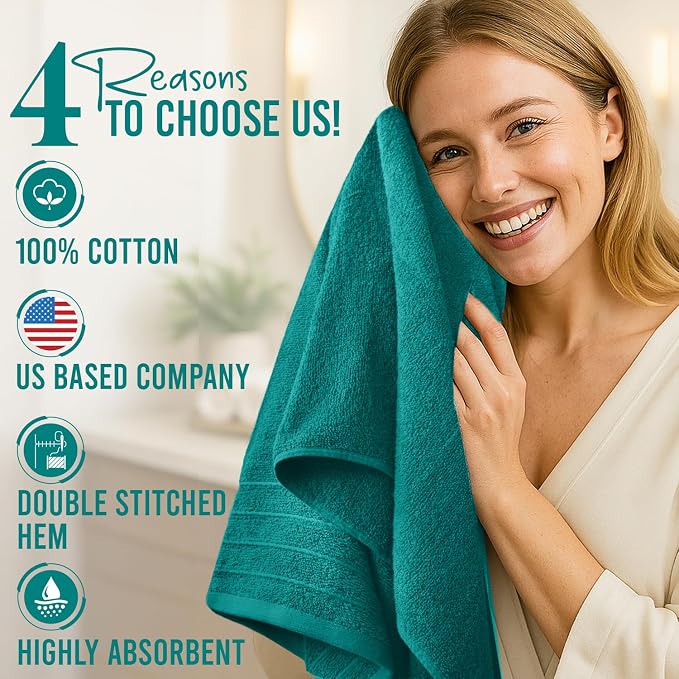 DAN River Extra Large Bath Towels Set of 4, 30 x 60 Inches - Image 5