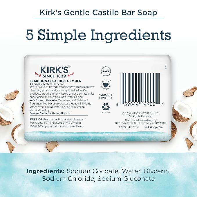 Castile Bar Soap by Kirkâ€™s | Clean Soap - Image 2