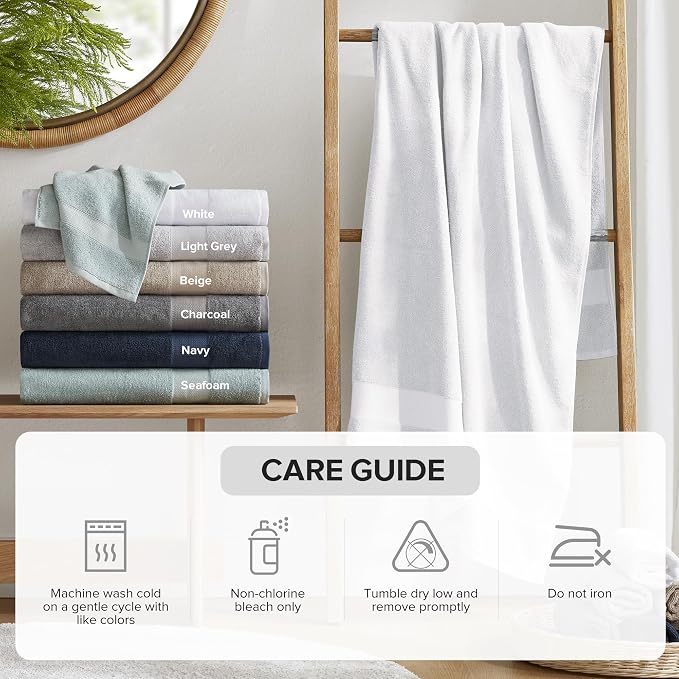 Comfort Spaces Turkish Bathroom Towel Set 6 Piece Luxury Bath Towel Set 2 Hand - Image 4