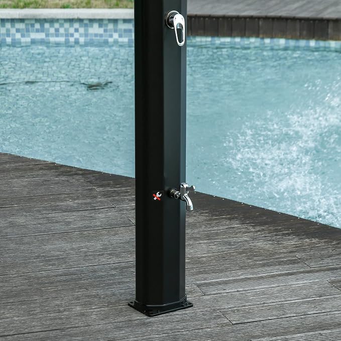 Outdoor Pool Shower Solar Heated, 9.3 Gallon Garden Pool Shower w/ 360° Swivel - Image 9