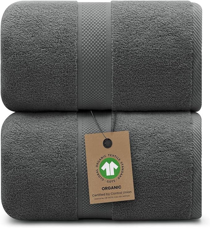100% Organic Luxury Bath Sheets by AlusaHome