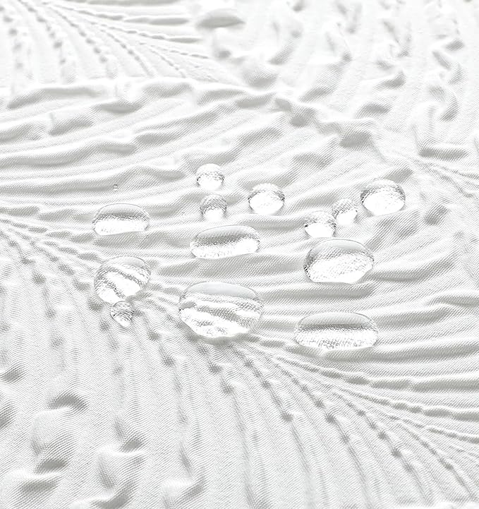 Gibelle Small Stall Shower Curtain, Narrow Half 3D Embossed Textured White - Image 4