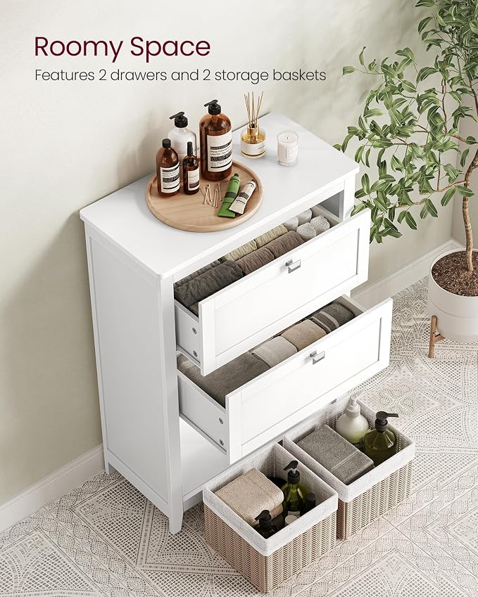 VASAGLE Storage Cabinet, Freestanding Floor Cabinet, 2 Drawers - Image 4