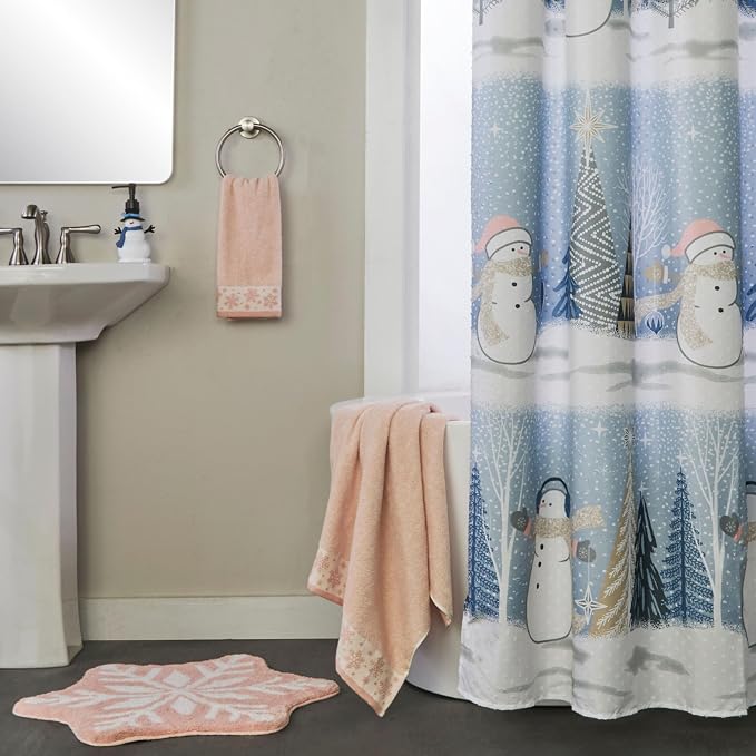 SKL Home Christmas/Winter Heather Snowflake 100% Cotton Premium Bath Towel - Image 3