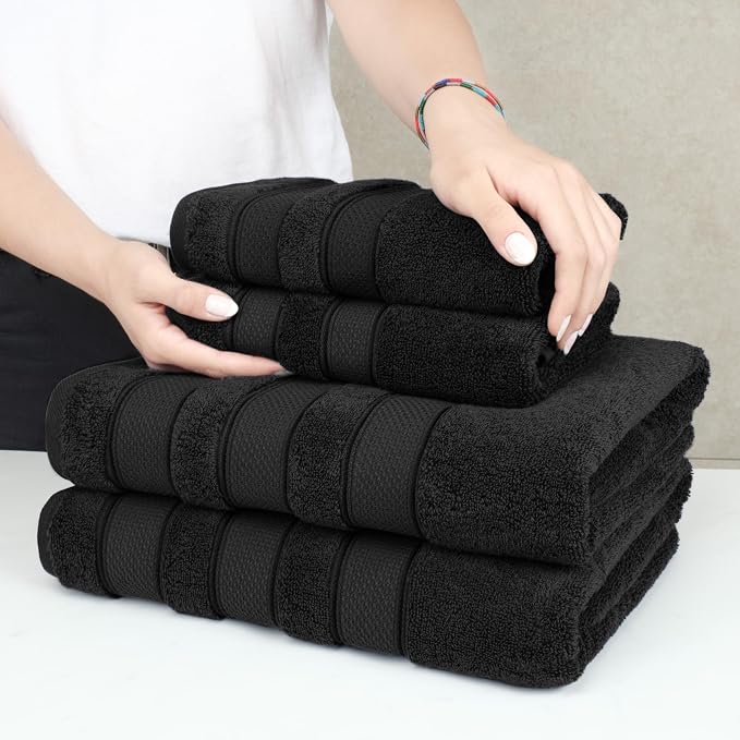 American Soft Linen Salem Turkish Bath Towel Set, 100% Cotton 600 GSM 6 Piece - Image 5