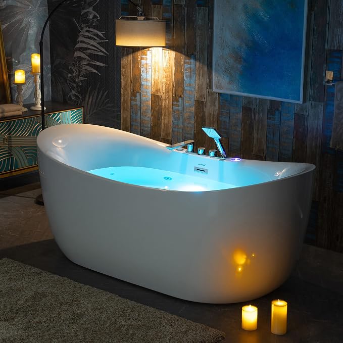 WOODBRIDGE 72" x 35-3/8" Whirlpool Water Jetted and Air Bubble Freestanding by WOODBRIDGE