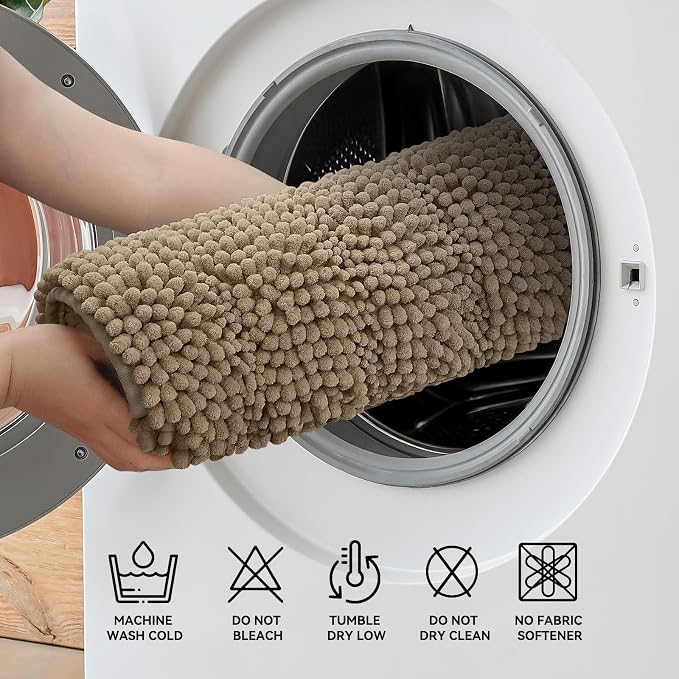 Bcoimo 24"×17" Chenille Bath Mat – Non-Slip - Image 6