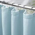AmazerBath Fog Blue Shower Curtain Waffle Textured, Fabric Shower Curtain Misty by AmazerBath