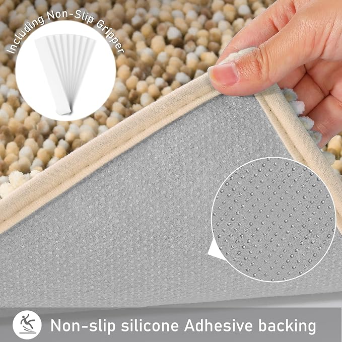 Yimobra Bath Mats for Bathroom Non Slip, Extra Soft Chenille Bathroom Rugs - Image 3
