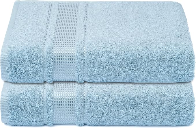 Melissa Linen, 2 Piece, Ocean Blue Bath Towels, 100% Turkish Cotton Bath Towels - Image 4