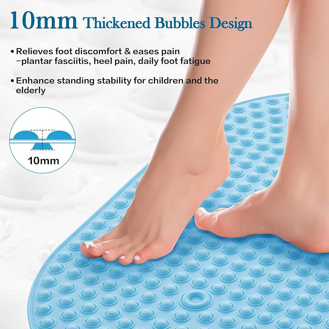 Silicone Bathtub & Shower Mat Non Slip, Bubble Massage Anti Slip Shower Floor - Image 4
