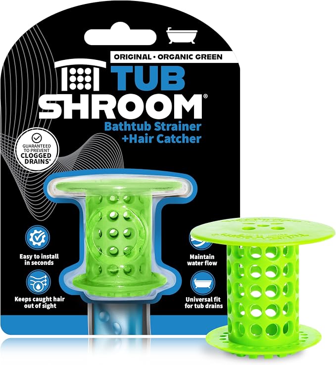TubShroom Tub Drain Hair Catcher Strainer, Fits 1.5” – 1.75” Bathtub and Shower by TubShroom