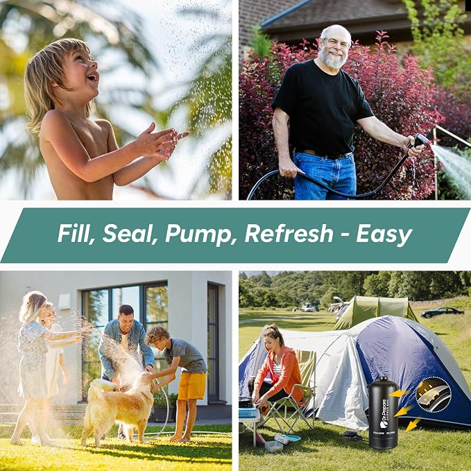 DR.PREPARE Portable Shower for Camping, 4/5 Gallons Camping Shower Bag - Image 2