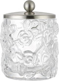 Clear Transparent Apothecary Floral Embossed Glass Jar by IndecorHome