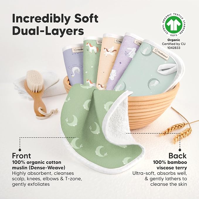 6-Pack Cotton Baby Washcloths for Newborn - Image 2