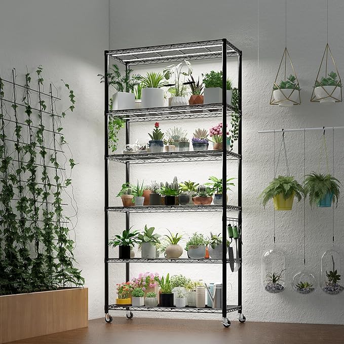 6 Tier Storage Racks Shelving, Heavy Steel Pantry Shelves, Adjustable Wire - Image 5
