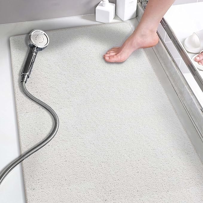 godehone Shower Mats Non Slip Without Suction Cups, PVC Loofah Bathroom Mats by godehone