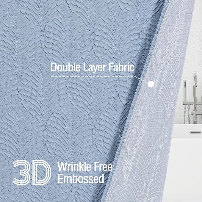 Gibelle Fog Blue Shower Curtain - Image 3
