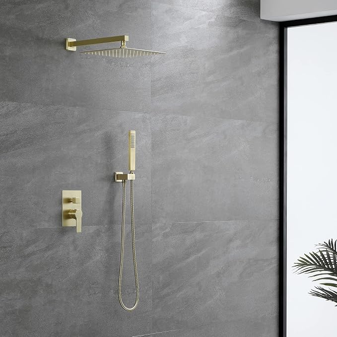SHAMANDA Brass Rainfall Shower System, Luxuly Bathroom Shower Faucet Combo Set - Image 7