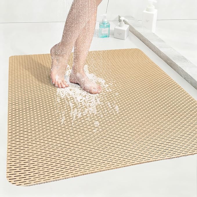Square Shower Mat: 32"x32" Extra Large Non Slip Shower Mats by EIVINJE