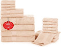 Ample Decor Bathroom Towel Set of 18-4 Hand Towel, 4 Bath Towel, 10 Wash Cloths by AmpleDecor