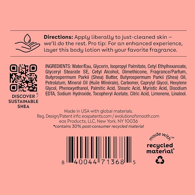 eos Shea Better Body Lotion Pink Champagne, 24-Hour Moisture Skin Care - Image 8