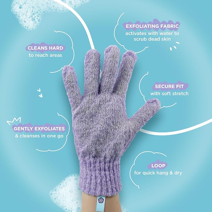 Love Being Scrubbed Body Exfoliating Gloves, Stretchy Exfoliating Body Scrubber - Image 3
