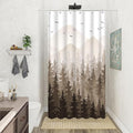 Aipon Brown Misty Forest Shower Curtain Ombre Nature Tree Plants Shower by Aipon