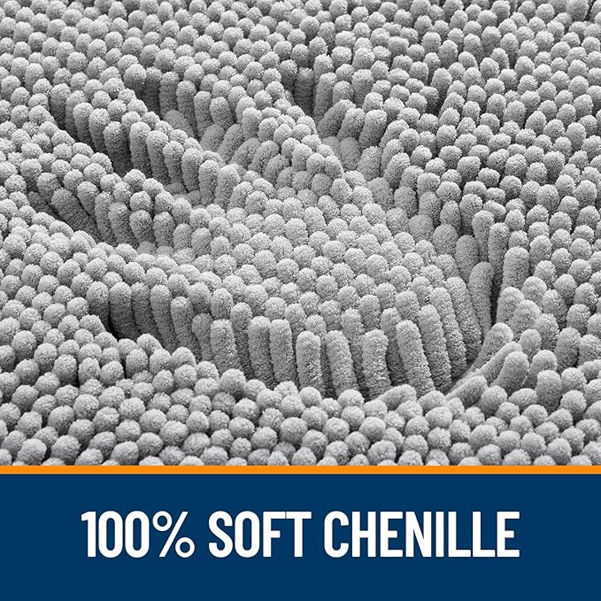 OLANLY Bathroom Rugs 40x32, Extra Soft Absorbent Chenille Bath Rugs, Rubber - Image 3