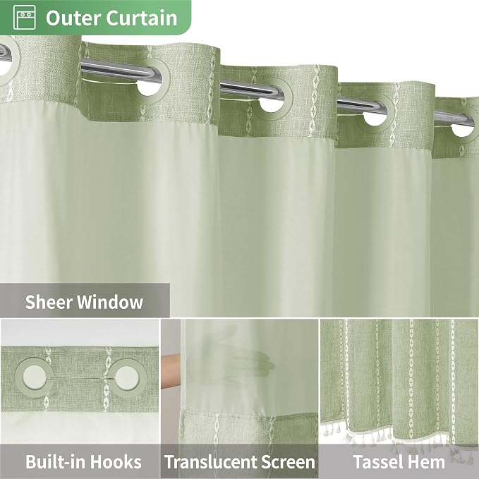 No Hook Stall Shower Curtain - Image 4