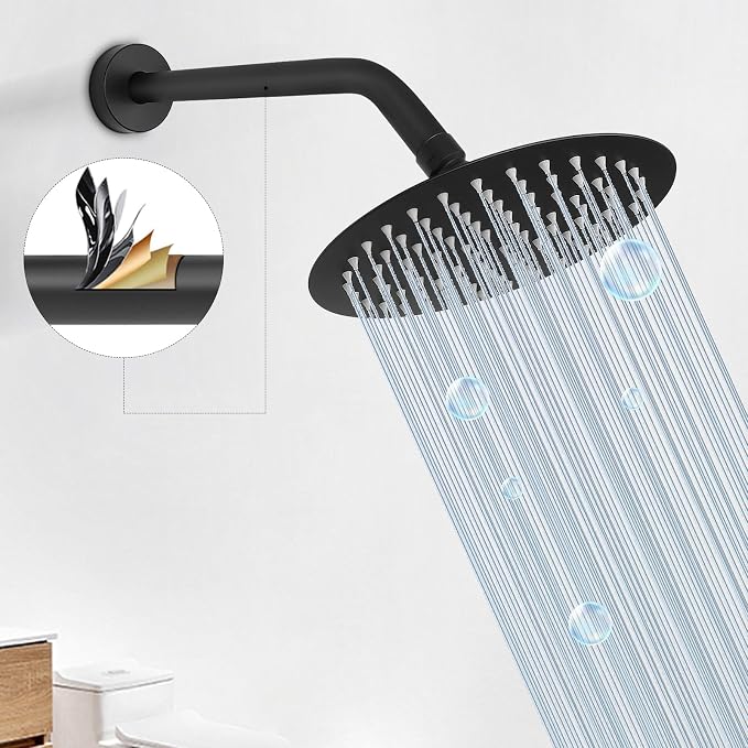 HarJue Shower Arm with Flange and Teflon Tape, Wall Mounted Shower Pipe 304 - Image 5