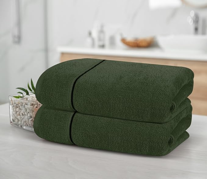 MyOwn Cotton 2 Pack Oversized Bath Towel Set 28x55 inches, Large Bath Towels - Image 3
