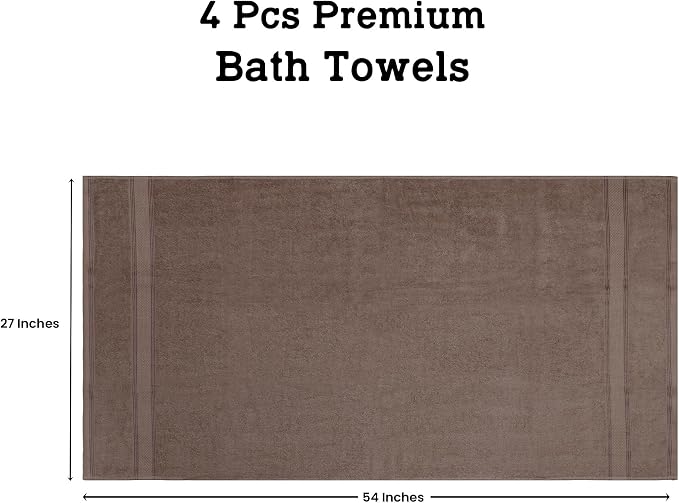 Casa Lino Brown Bath Towels Set of 4 - Image 4