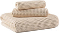 New Microfiber Waffle Bath Towels, 3 Pieces, Fast Drying, Lint Free, Includes by Unknown