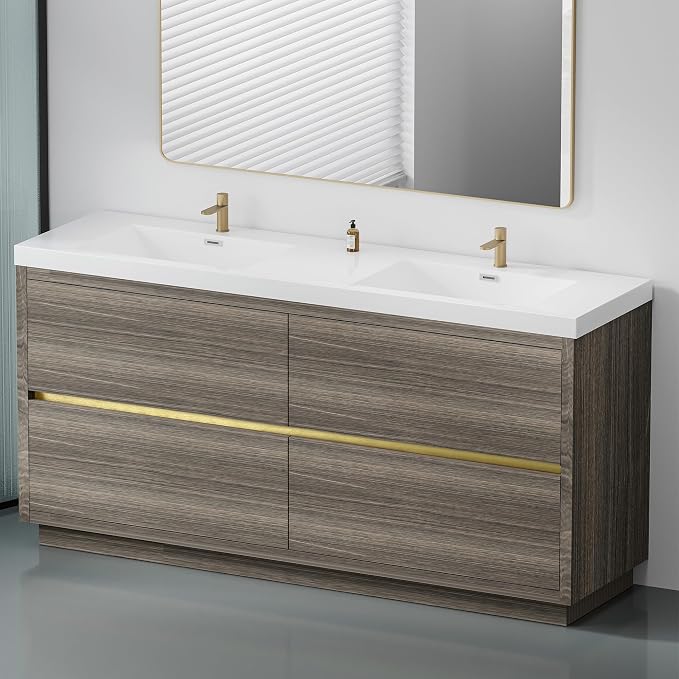 72 Inch Bathroom Vanity with Sink, Double Sink Bathroom Vanity, Freestanding by VUMALL
