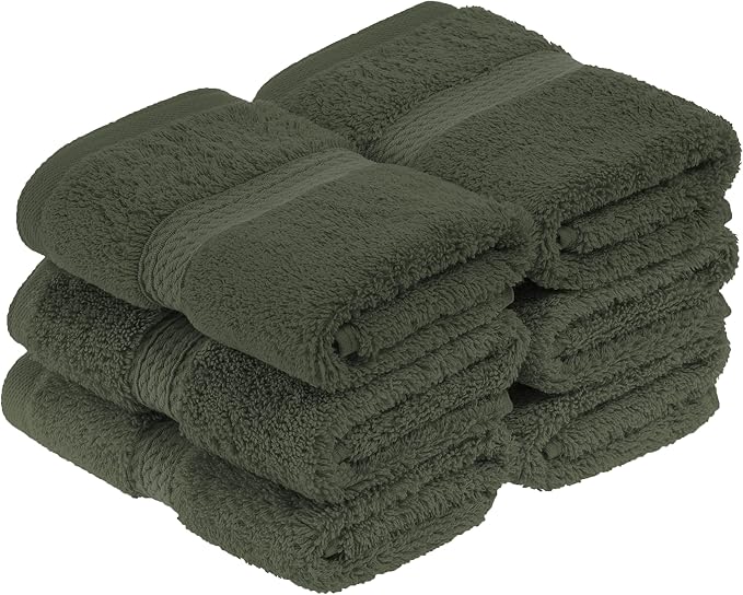 BLUENILEMILLS BNM Egyptian Cotton 6-Piece Towel Set, Includes 6 Face Towels - Image 2