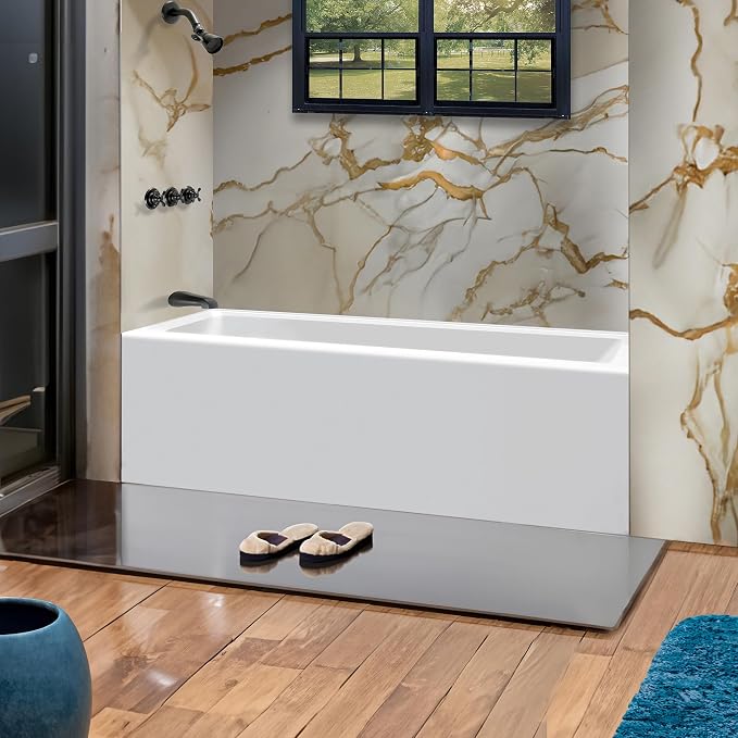 Fine Fixtures Acrylic, Fiberglass Alcove Soaking Bathtub - Image 2