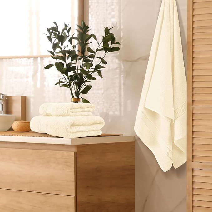 Belizzi Home Ultra Soft 3 Pack Cotton Towel Set, Contains a Bath Towel 28x55 - Image 3