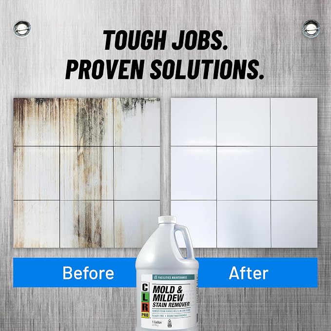 CLR PRO Heavy Duty Bleach-Free Mold and Mildew Stain Remover, 1 Gallon Bottle - Image 5