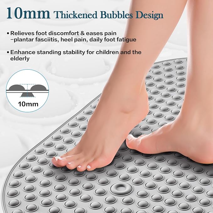 Silicone Bath Mat for Tub Non Slip, Bubble Massage Anti Slip Shower Mat - Image 4