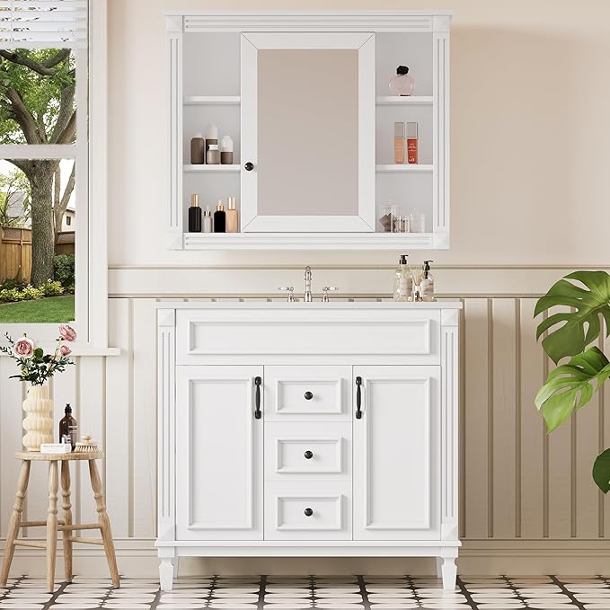 Merax 36” Bathroom Vanity with Sink, Freestanding Single Bathroom Sink Vanity - Image 6