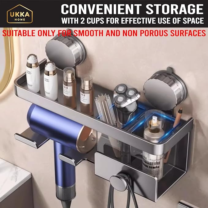 Suction Cup ALUMINUM Hair Dryer Storage Organizer - Image 7