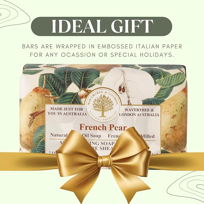 Wavertree & London French Pear Scented Natural Soap, 7oz Moisturizing French - Image 6
