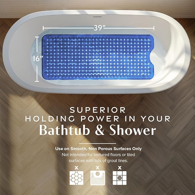 SlipX Solutions Power Grip Bathtub Safety Mat | Precision Grip Technology - Image 3