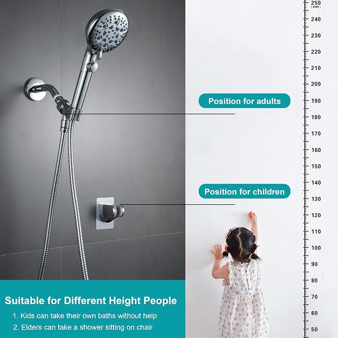 Handheld Shower Head with On Off Switch 8-Mode High Pressure Showerhead with 79 - Image 2