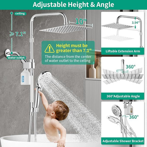 10" Filtered Rain Shower Head - Image 2