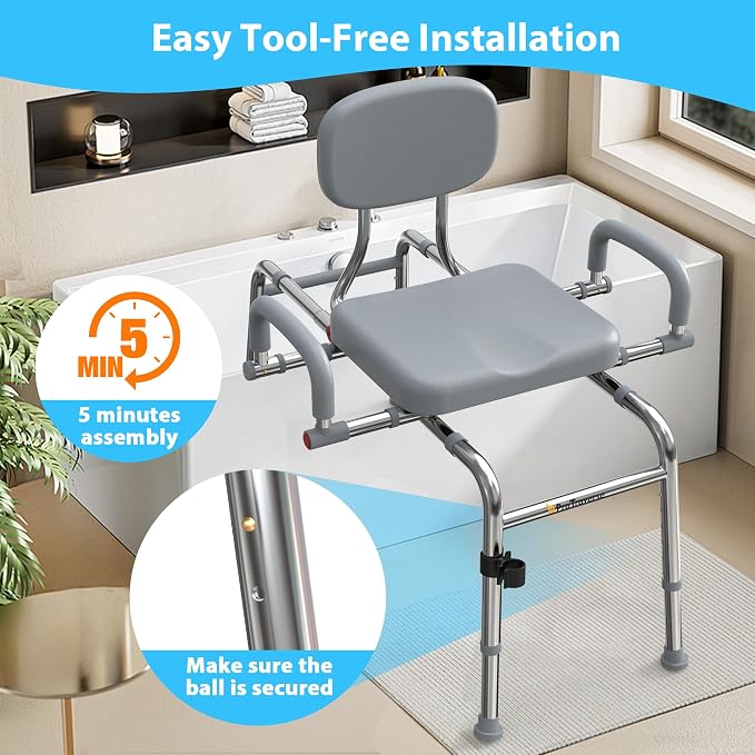 Sliding Shower Chair Tub Transfer Bench - Image 4