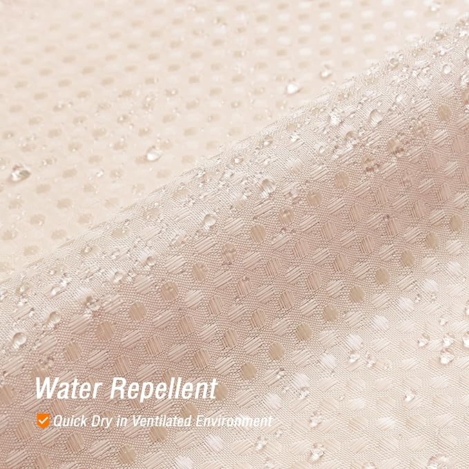 Gibelle Blush Pink Shower Curtain, Waffle Weave Textured Fabric Shower Curtain - Image 3